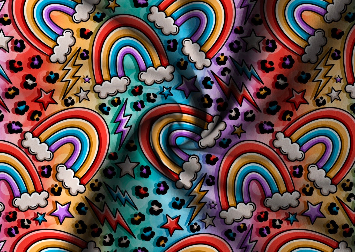 Bunter Regenbogen Leo Bordüren Stoff Dauervorbestellung